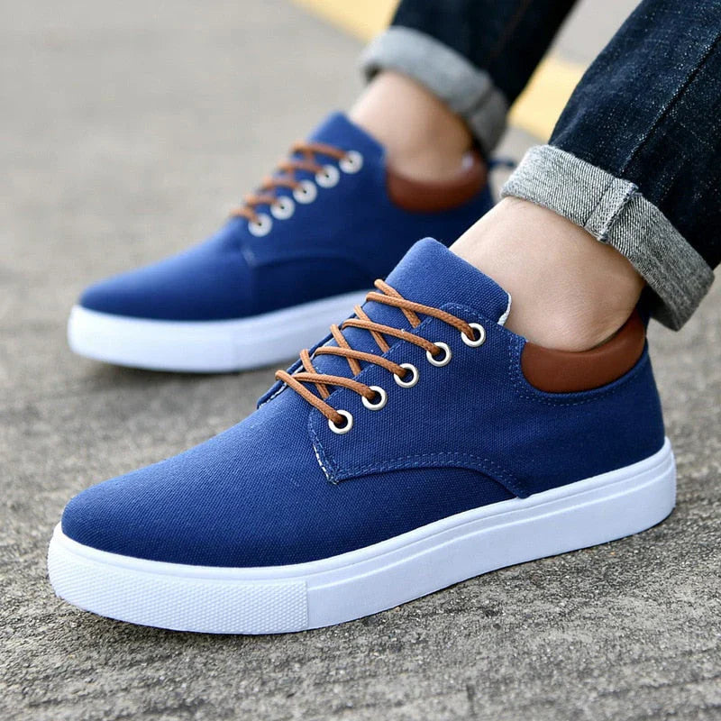 Arkalon | Canvas sneakers voor heren – Casual vetersneakers