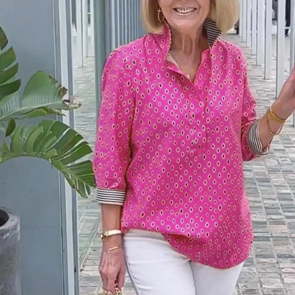 Tansia | Bedrukt casual overhemd voor dames – Losvallende, luchtige zomerblouse