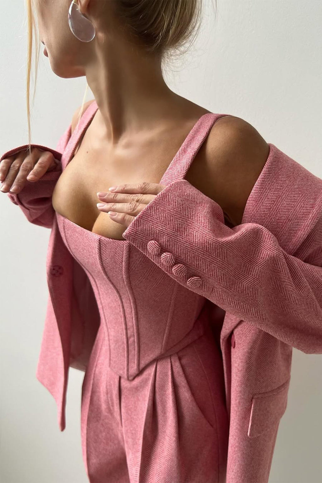 Elaris | Chique 3-delige damespak met blazer met dubbele rij knopen