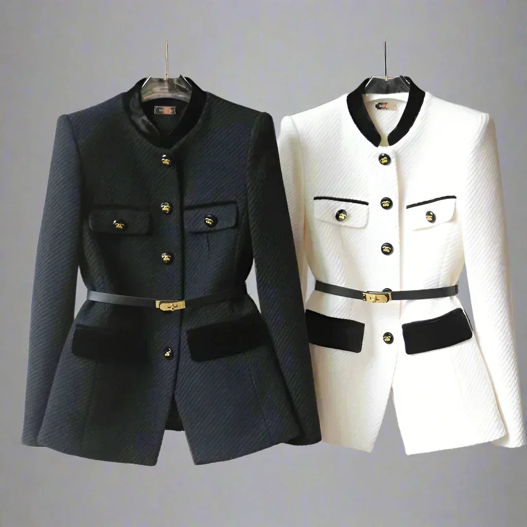 Maelis | Zeitloser Damenmantel, lange Ärmel, klassische Passform, Wollmischung, elegante Oberbekleidung