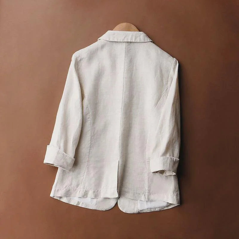 Silvia | Eleganter Leinenblazer für Damen – Leichte, taillierte Jacke für Beruf und Freizeit