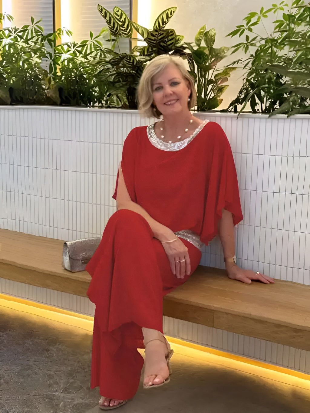 Evella | Glam Sparkle tweedelige set voor dames – Elegante luxe outfit voor feesten en avonden