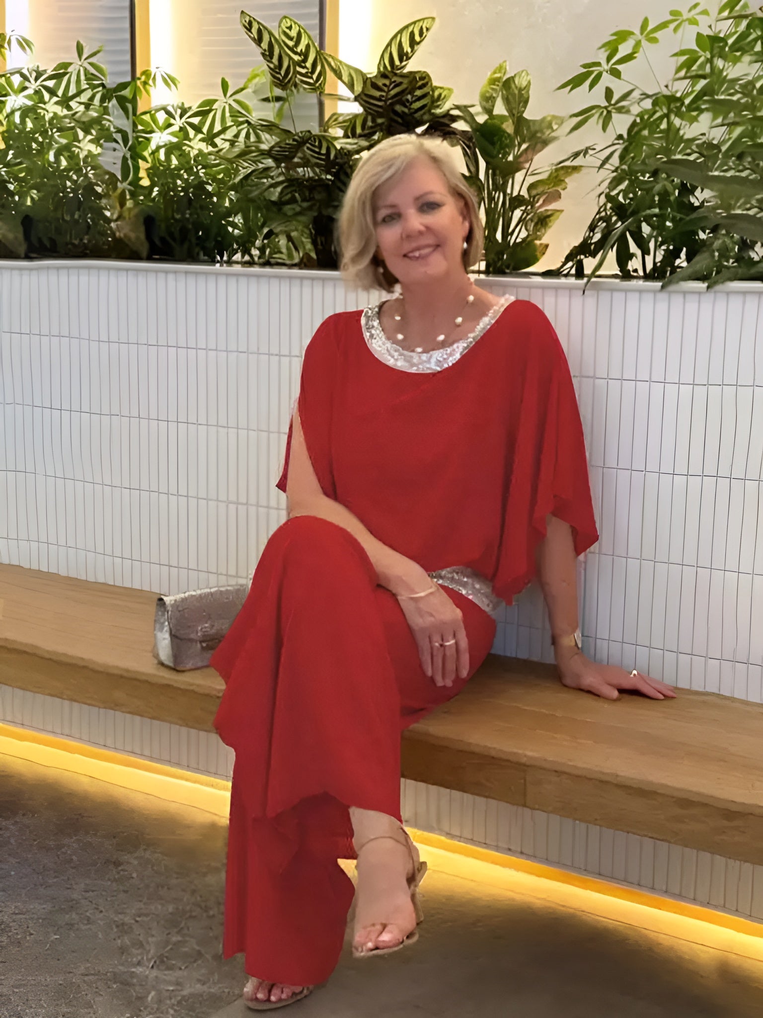 Evella | Glam Sparkle tweedelige set voor dames – Elegante luxe outfit voor feesten en avonden