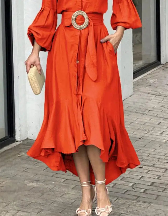 Zeya | Asymmetrische lentejurk voor dames – Elegante midi-jurk