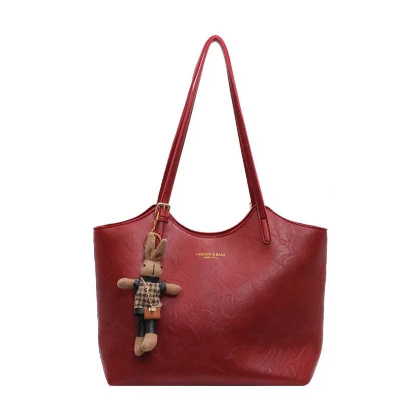 TimelessTote | Retro leren schoudertas voor dames – Vintage stijl voor werk, winkelen en dagelijks gebruik