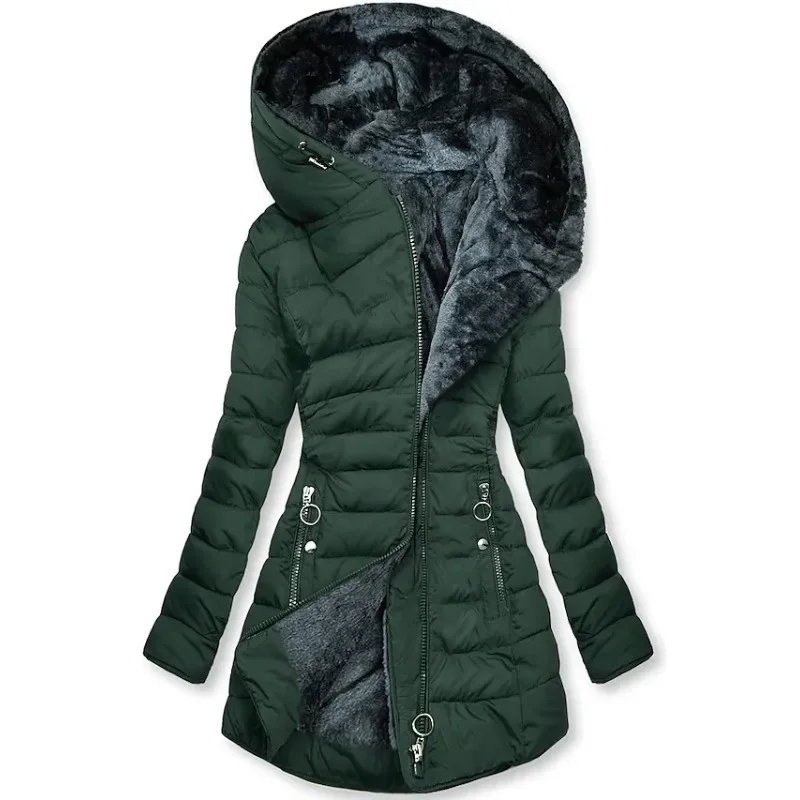 Xelvessa | Veste à capuche doublée polaire matelassée pour femme – Manteau d'hiver chaud, vêtement décontracté d'extérieur