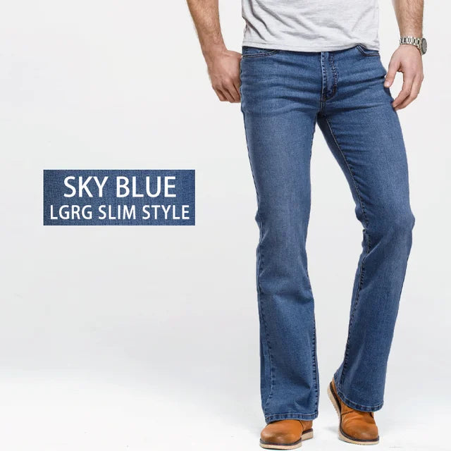 Zyronel | Heren Bootcut Jeans – Slim Fit Stretch Denim, Klassieke Licht Uitlopende Jeans