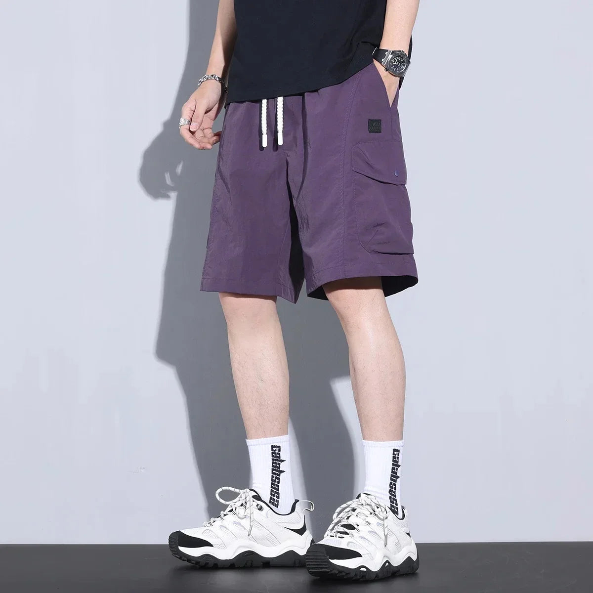 Zephor | Heren Cargo Shorts met Trekkoord – Lichtgewicht Ademende Zomer Casual Shorts