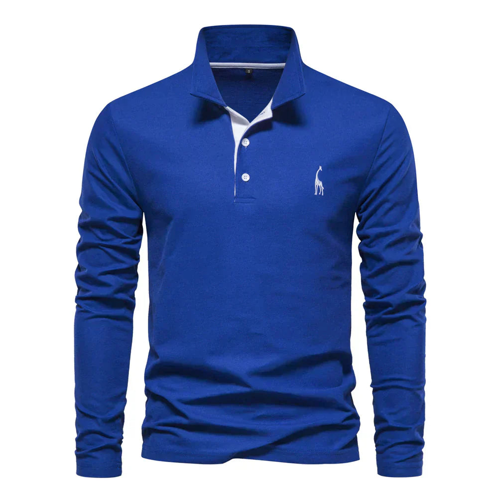 Norvik | Polo met lange mouwen voor heren – Casual regular fit katoenen polo