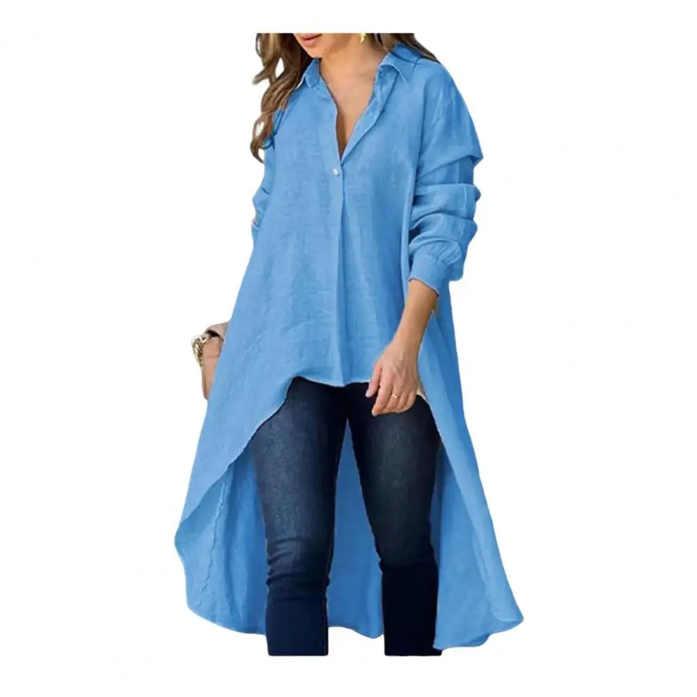 Vayla | Elegante damesblouse met lange mouwen – Casual blouse met kraag en knopen