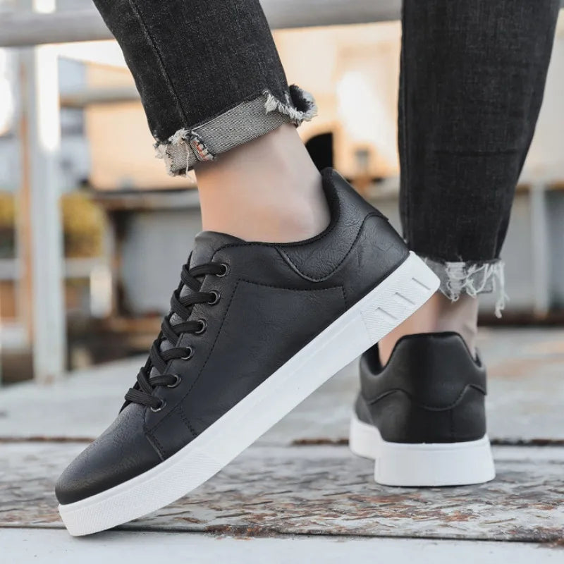 Rovex | Klassieke leren herensneakers – Ademend vetersysteem, comfortabele en duurzame schoenen