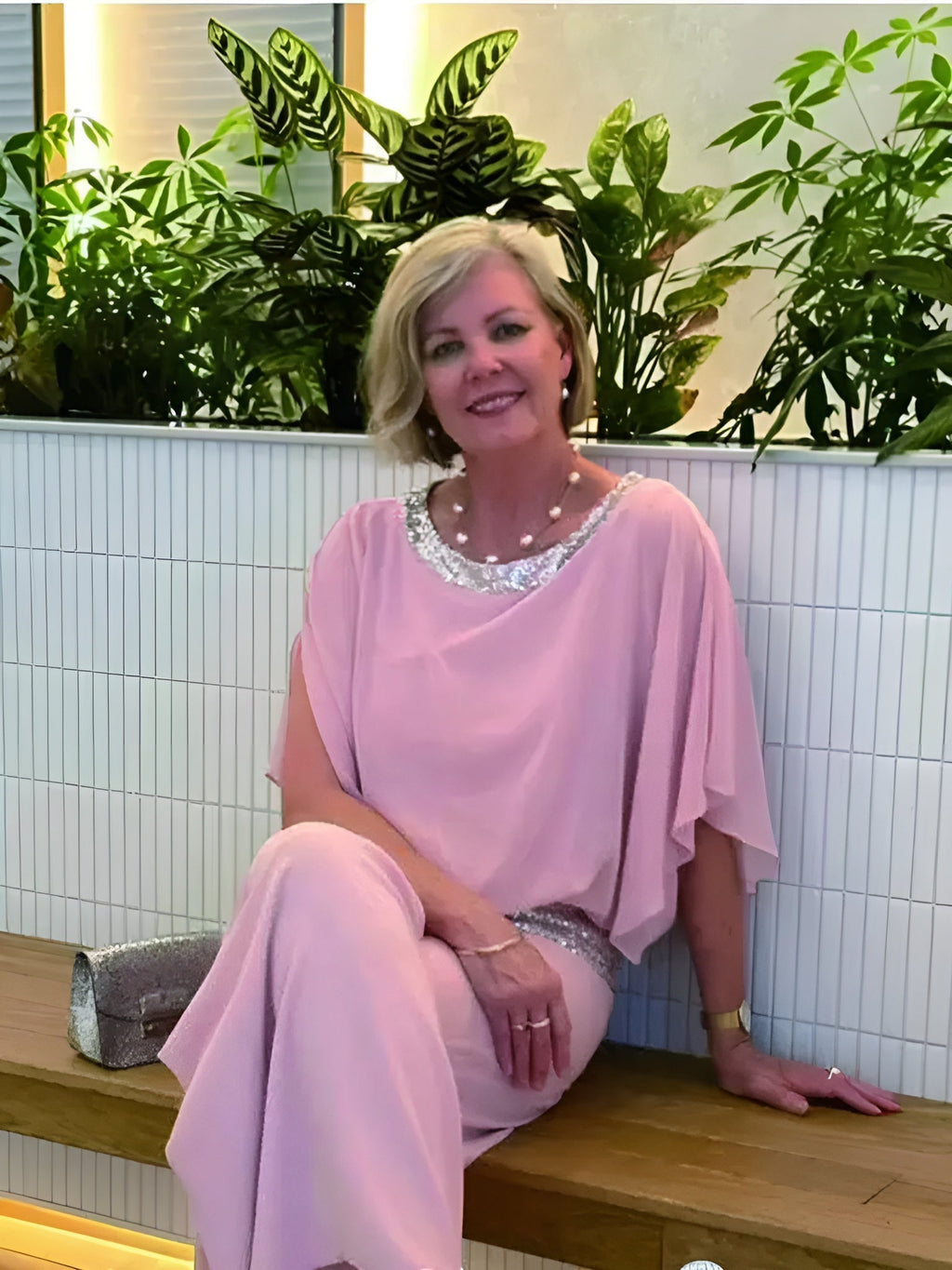 Evella | Glam Sparkle tweedelige set voor dames – Elegante luxe outfit voor feesten en avonden
