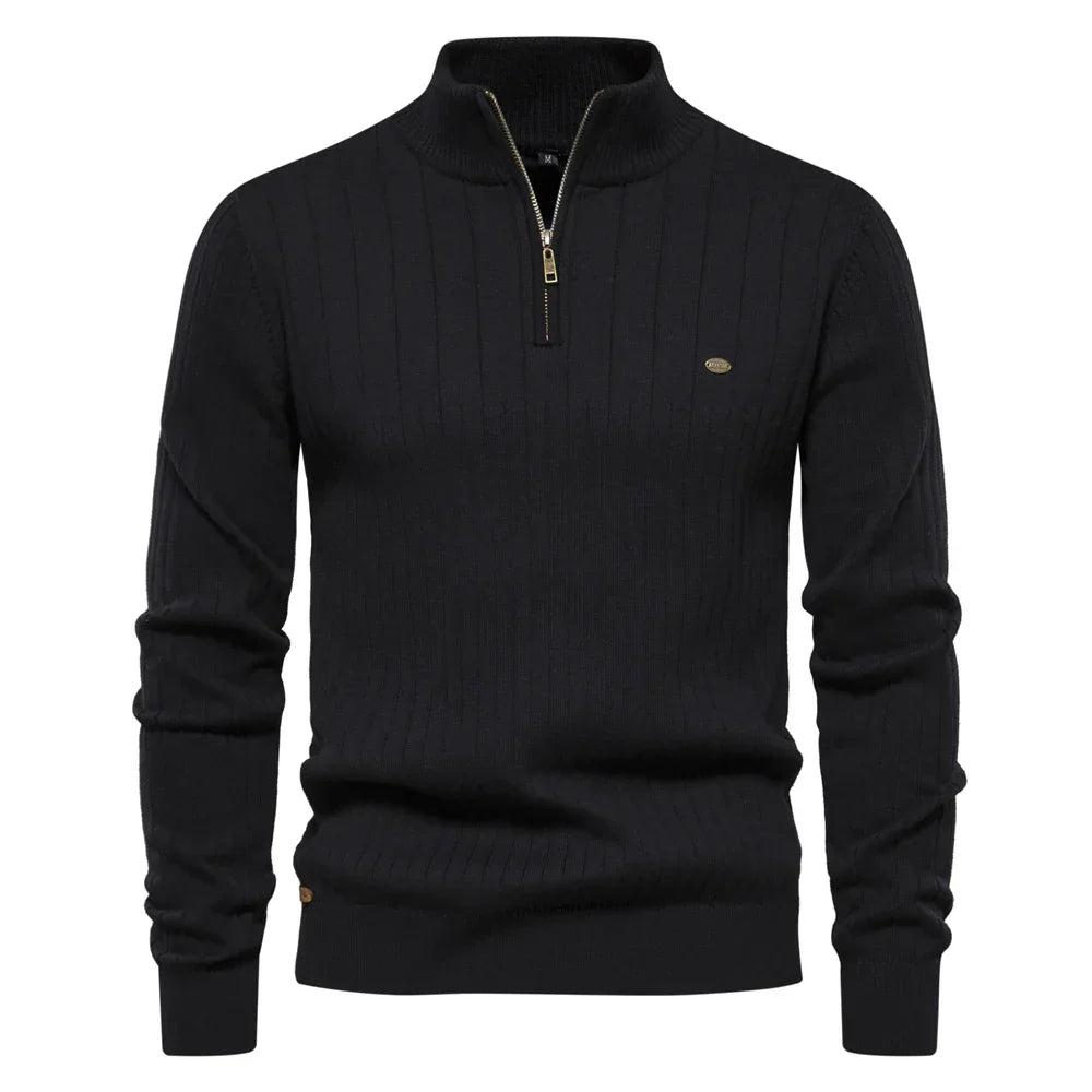 Brannon | Pull d'hiver épais pour homme avec col zippé - Pull décontracté, chaud et confortable pour les temps froids