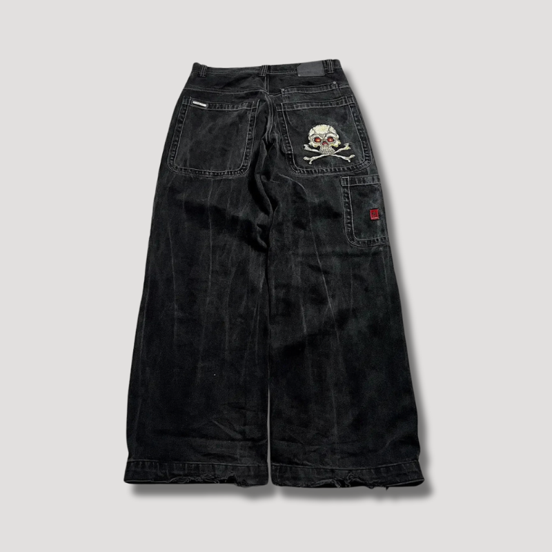 Tyven | Pantalon baggy noir taille haute pour homme - jambes larges, coupe décontractée, style streetwear