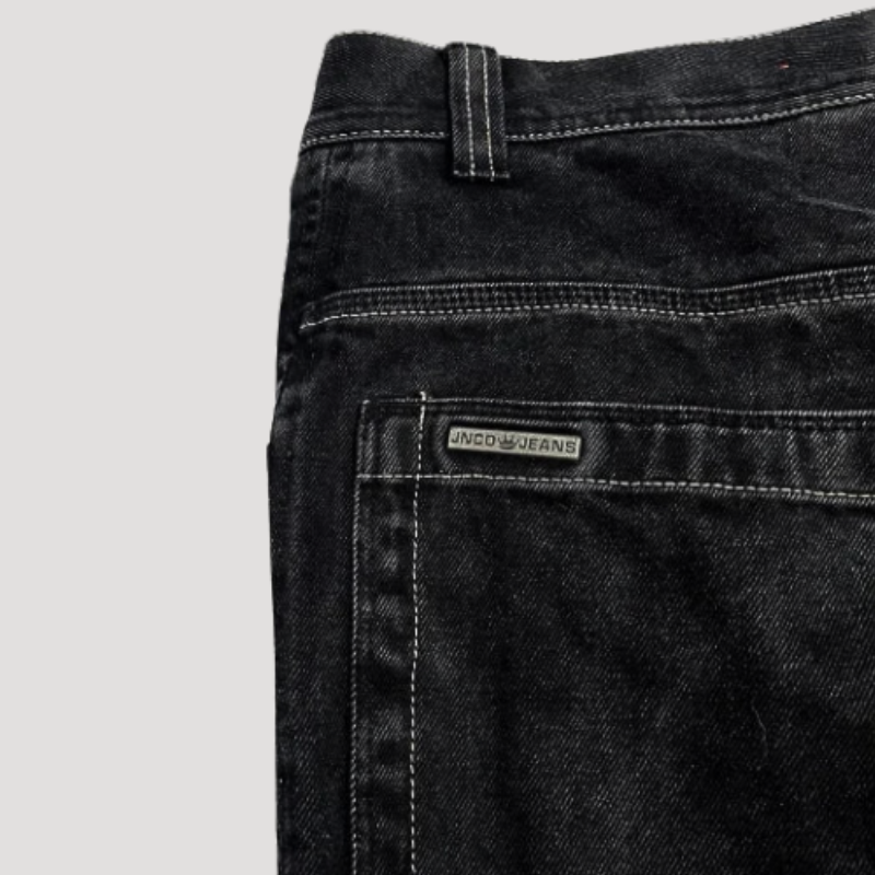 Tyven | Pantalon baggy noir taille haute pour homme - jambes larges, coupe décontractée, style streetwear