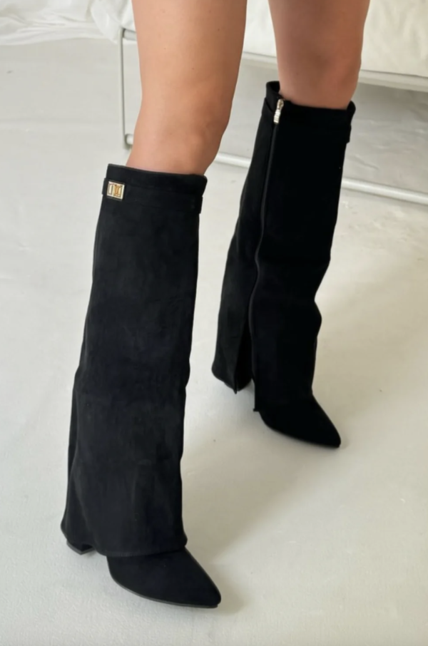 Tallure | Kniehohe Wildlederstiefel für Damen – weite Passform, bequemer Reißverschluss