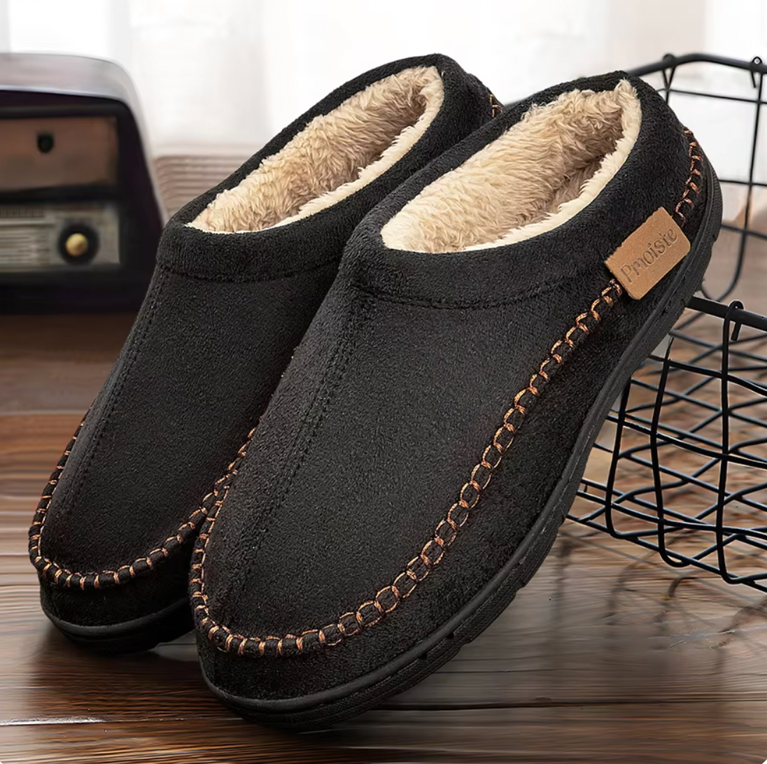 Magnor | Comfortabele herenslippers van traagschuim – warme fleecevoering voor binnenshuis met antislipzool voor comfortabel thuisgebruik