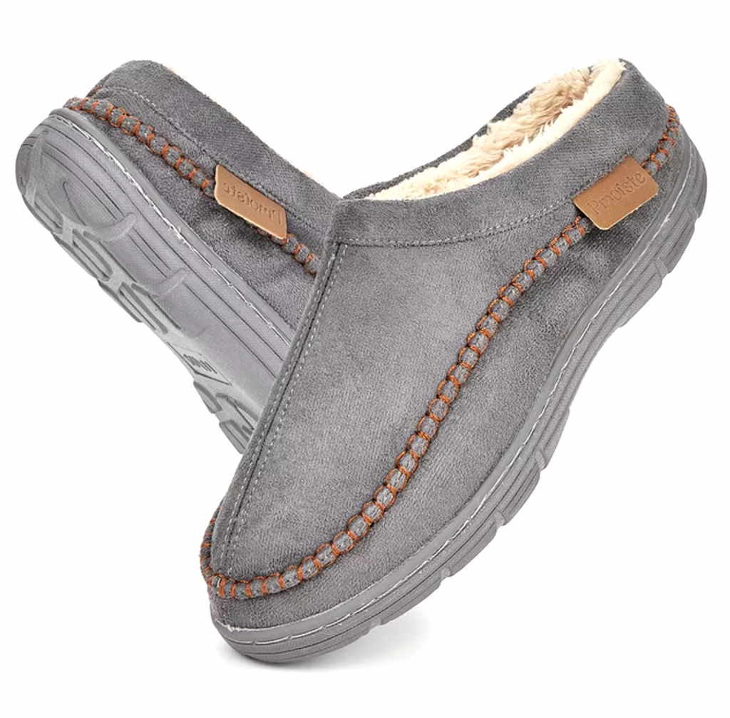 Magnor | Comfortabele herenslippers van traagschuim – warme fleecevoering voor binnenshuis met antislipzool voor comfortabel thuisgebruik