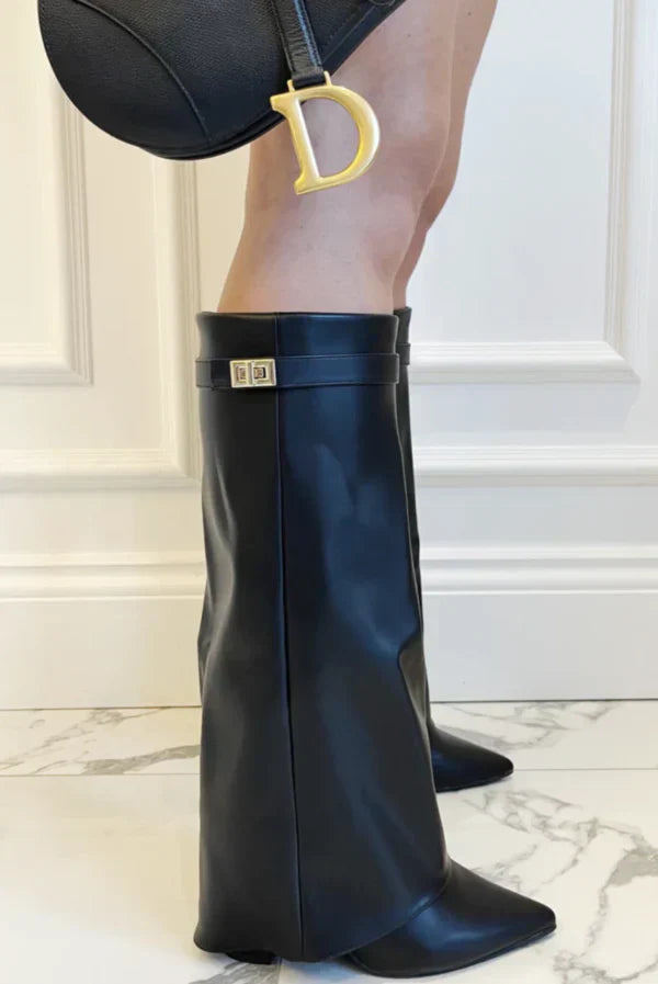 Tallure | Kniehohe Wildlederstiefel für Damen – weite Passform, bequemer Reißverschluss
