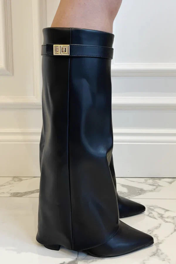 Tallure | Kniehohe Wildlederstiefel für Damen – weite Passform, bequemer Reißverschluss