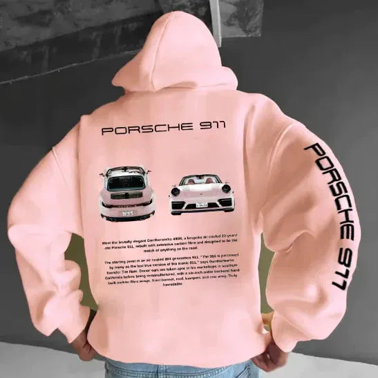 Zevran | Oversize-Rennsport-Hoodie für Herren – Streetwear-Stil, Grafikprint, lässige Passform