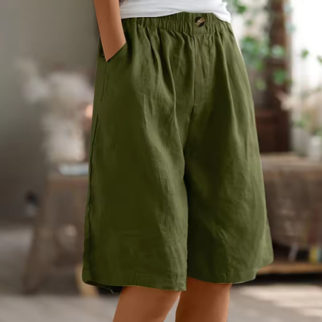 Mavi | Relaxte damesshort met wijde pijpen – Casual zomerstrandshort met hoge taille