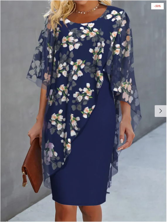 Nayla | Chiffon maxi-jurk met bloemenprint voor dames – elegante zwierige lange zomerjurk