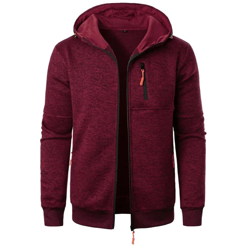 Varric | Casual fleecejas voor heren met capuchon, volledige ritssluiting, lichtgewicht streetwear-trui