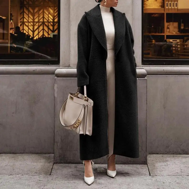 Averin | Manteau long d'hiver pour femme – Manteau chaud et élégant avec poches, idéal pour les occasions décontractées et habillées.