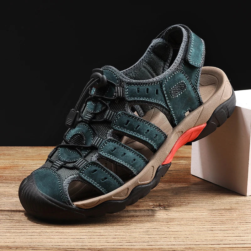 ComforTrek | Sandales en cuir pour hommes - chaussures d'été résistantes et respirantes