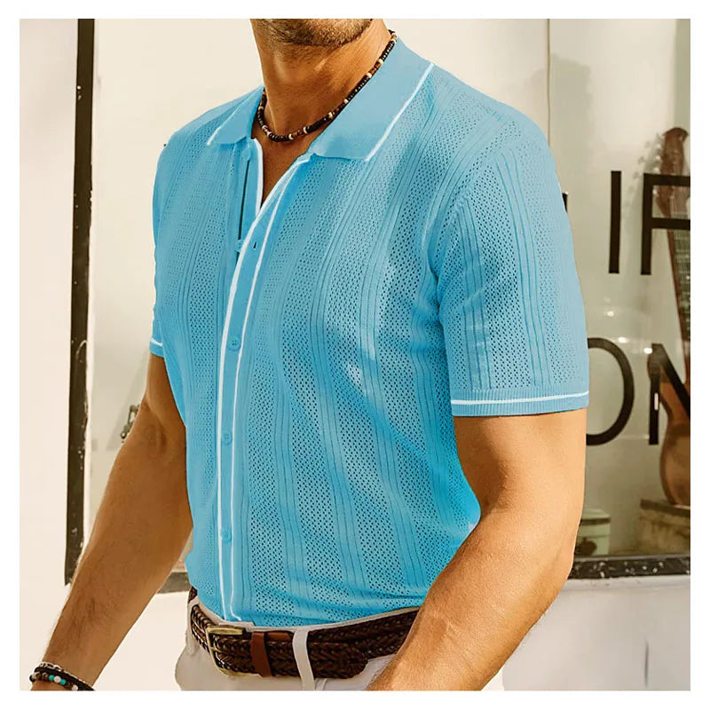 Hansel | Atmungsaktives Herren-Poloshirt aus Strick – Kurzarm, lässiges Sommertop