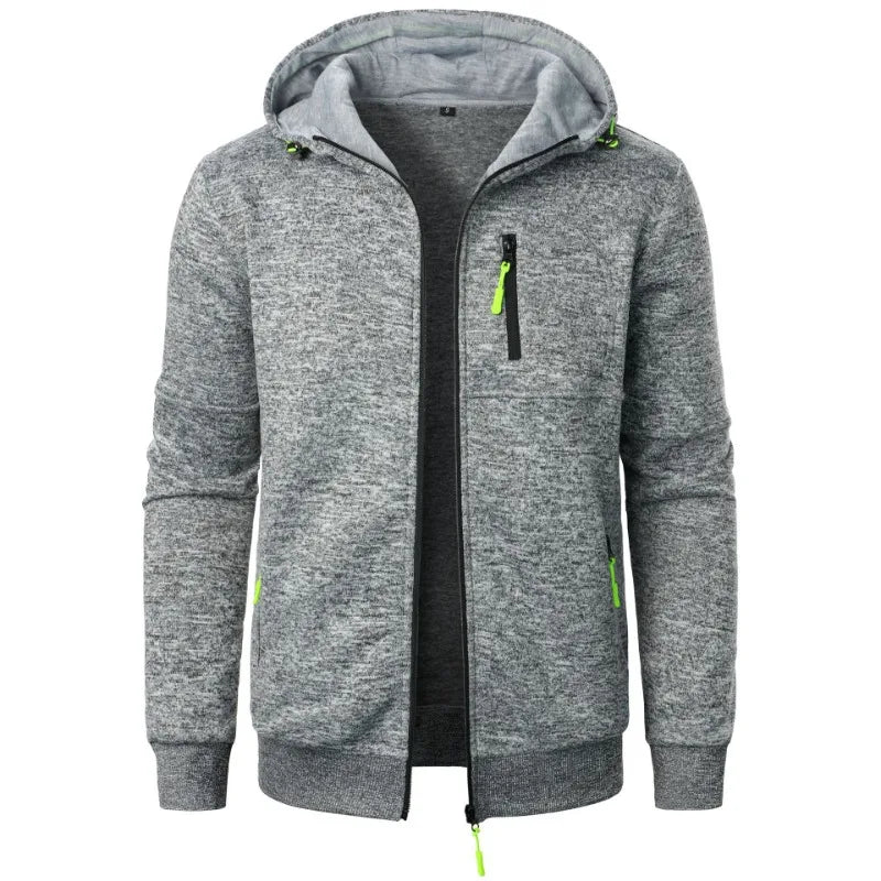 Varric | Casual fleecejas voor heren met capuchon, volledige ritssluiting, lichtgewicht streetwear-trui