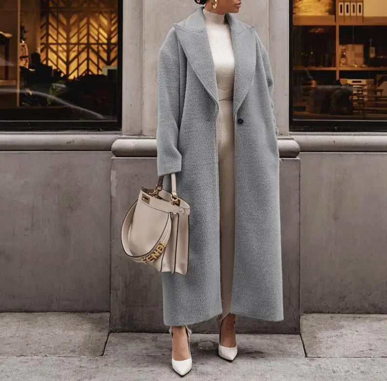 Averin | Manteau long d'hiver pour femme – Manteau chaud et élégant avec poches, idéal pour les occasions décontractées et habillées.