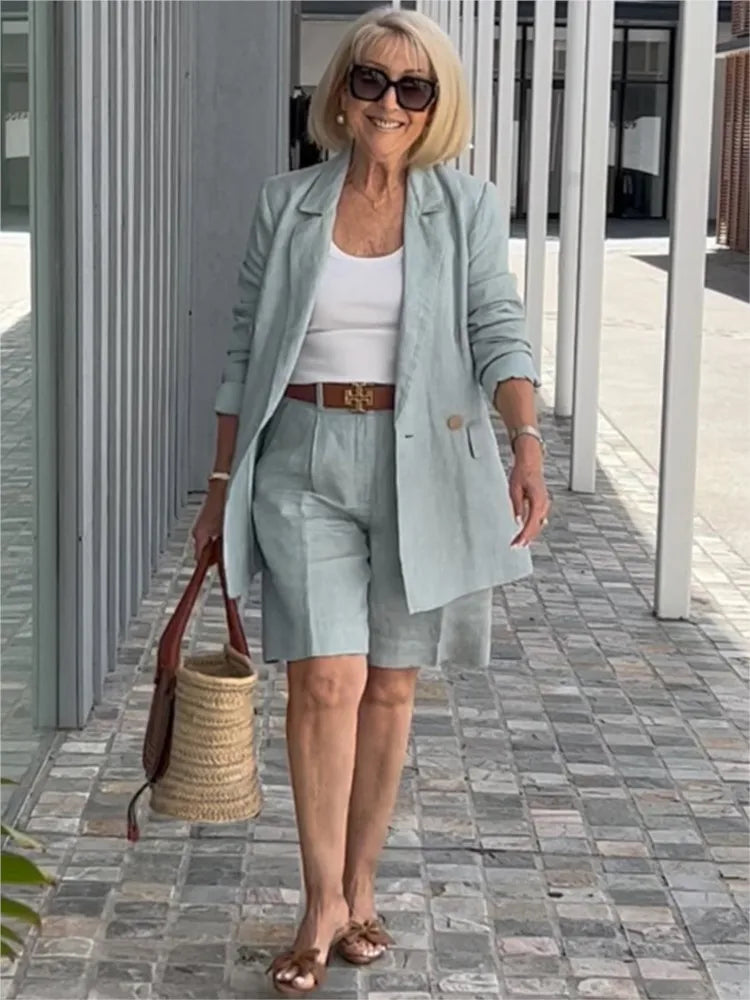 Qirah | 2-delige zakelijke set voor dames – Elegant vest & korte broek