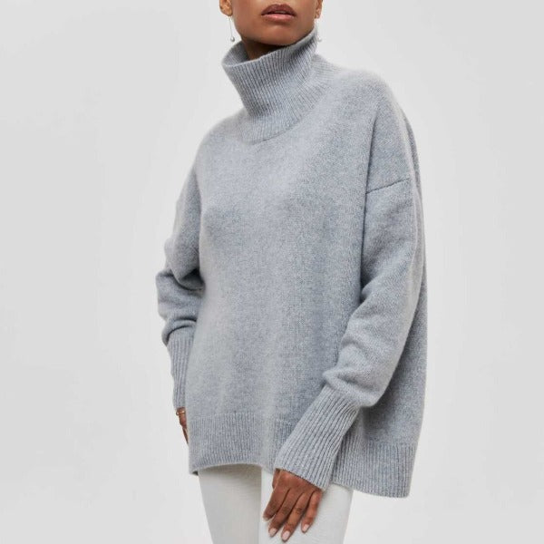 Nerisse | Klassischer Rollkragenpullover für Damen, lockere Passform, weiches Strickmaterial, lässiges Oberteil für Herbst und Winter
