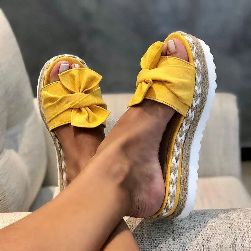 Meloryn | Elegante sandalen met strik voor dames – Lichtgewicht, platte, casual zomersandalen