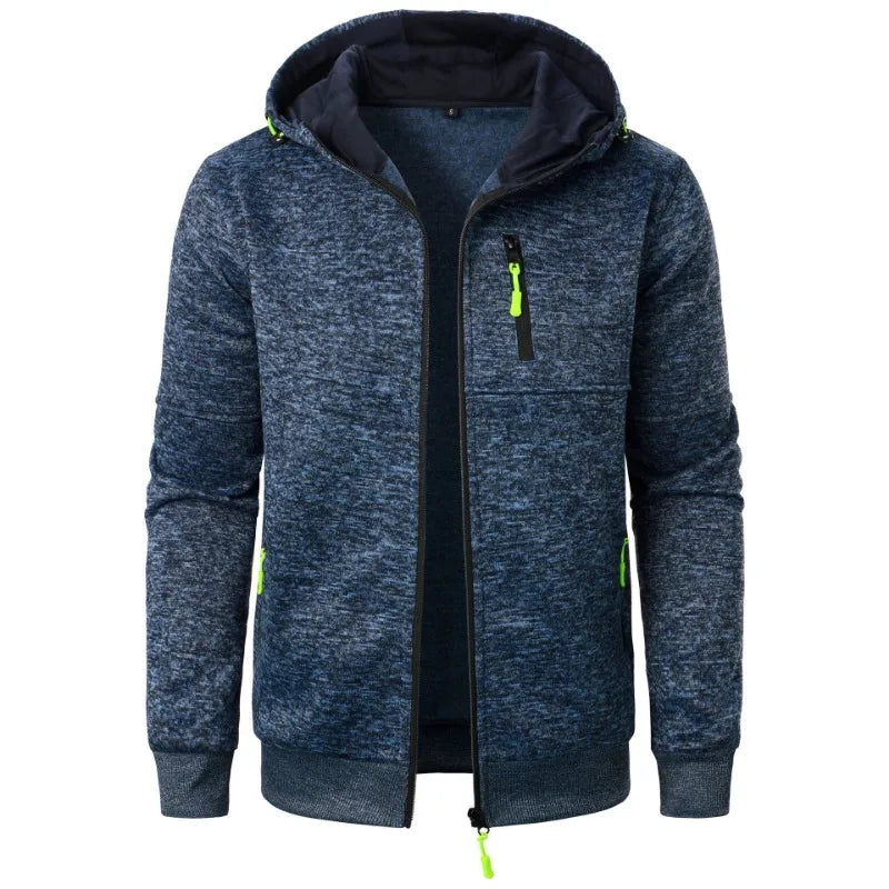 Varric | Casual fleecejas voor heren met capuchon, volledige ritssluiting, lichtgewicht streetwear-trui