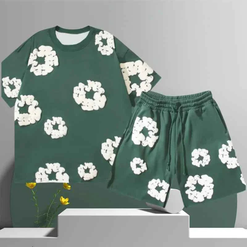 Lysandra | Dames 3D Bloemen Katoenen Shorts Set – Chic Zomer Streetwear Outfit