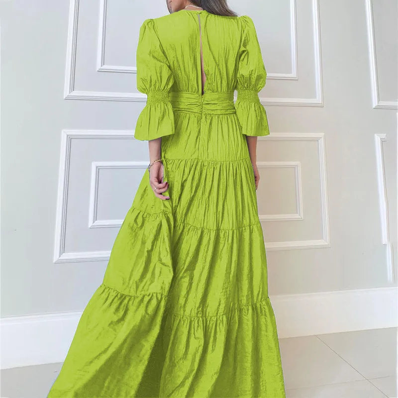 Aivy | cLange, elegante jurk voor dames – Gedrapeerde, zwierige maxi-avondjurk
