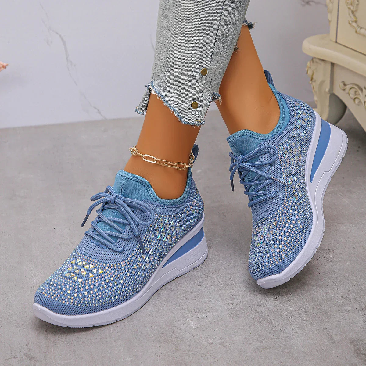 Telira | Lichtgewicht sneakers met sleehak voor dames – Ademende, stijlvolle schoenen voor dagelijks gebruik