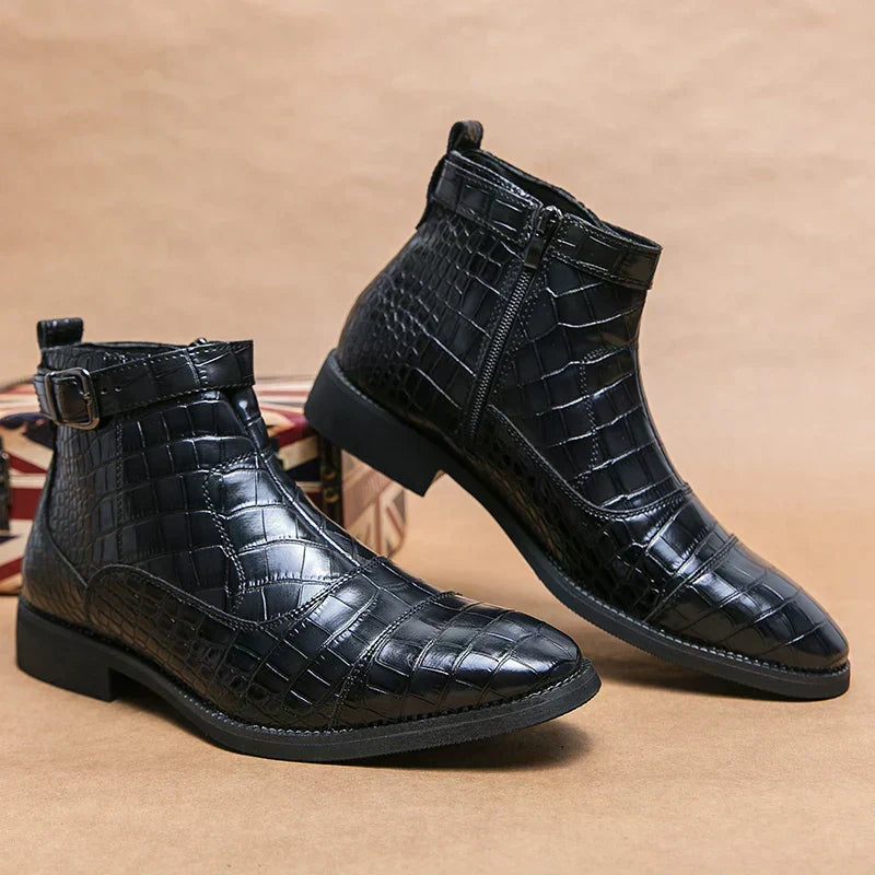 StrideMax | Orthopedische leren herenschoenen met gesp – Handgemaakt, elegant casual en formeel schoeisel