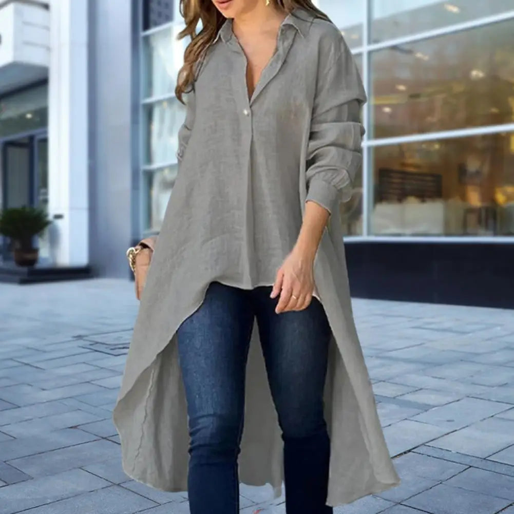 Vayla | Elegante damesblouse met lange mouwen – Casual blouse met kraag en knopen