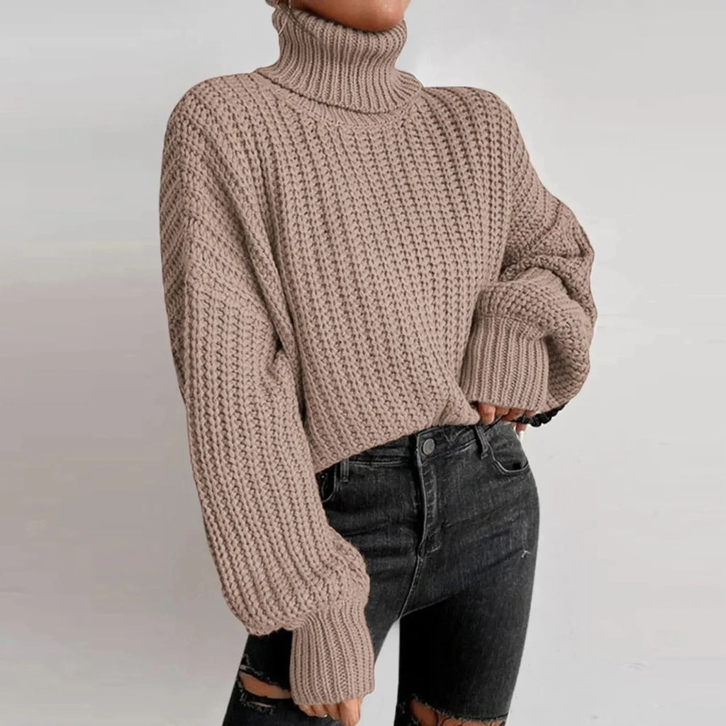 Mireilla | Oversized Strickrollkragenpullover für Damen – dicker Pullover, weicher Winterpullover