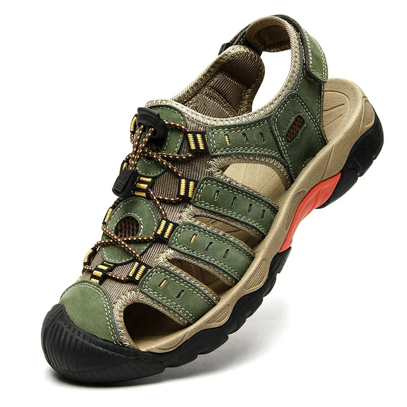 ComforTrek | Sandales en cuir pour hommes - chaussures d'été résistantes et respirantes