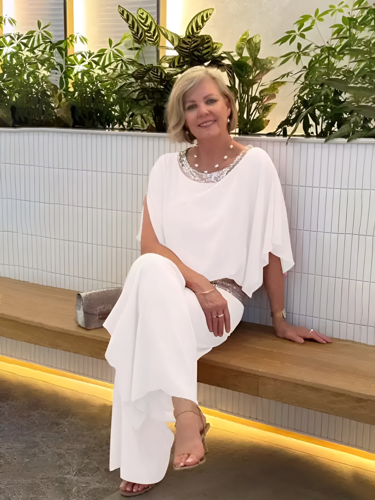 Evella | Glam Sparkle tweedelige set voor dames – Elegante luxe outfit voor feesten en avonden
