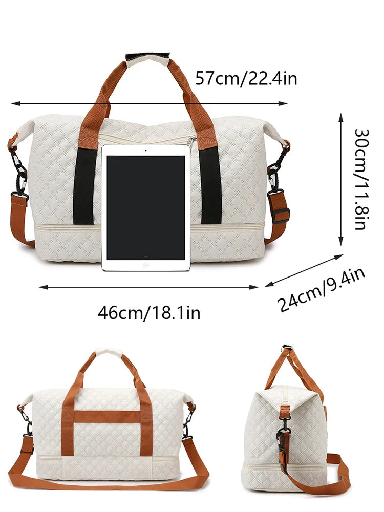 VaultVoyage | Grote reistas met schoenenvak - duurzame nylon weekendtas