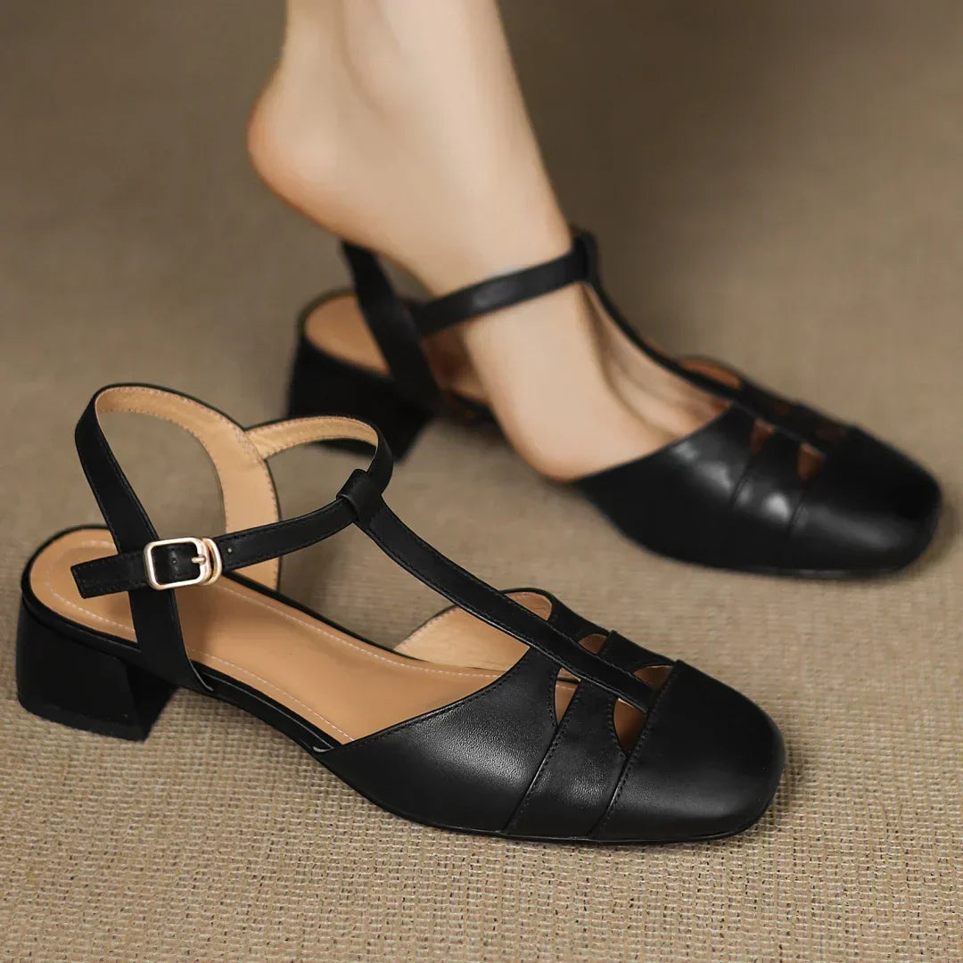 Mirelithae | Gebreide Leren Ballerina’s – Comfortabele Dames Schoenen voor Werk