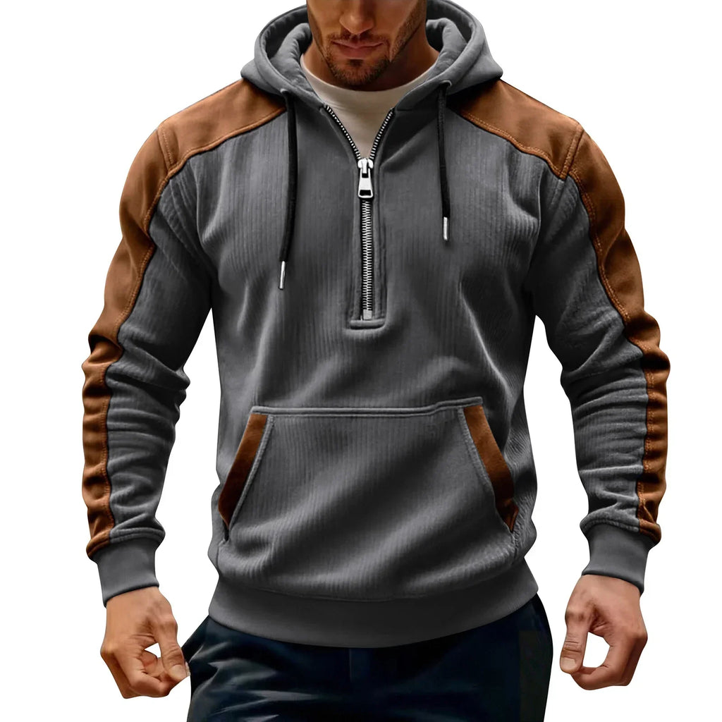 Lumeon | cHerenhoodiejack met ritssluiting, casual sweatshirt met capuchon