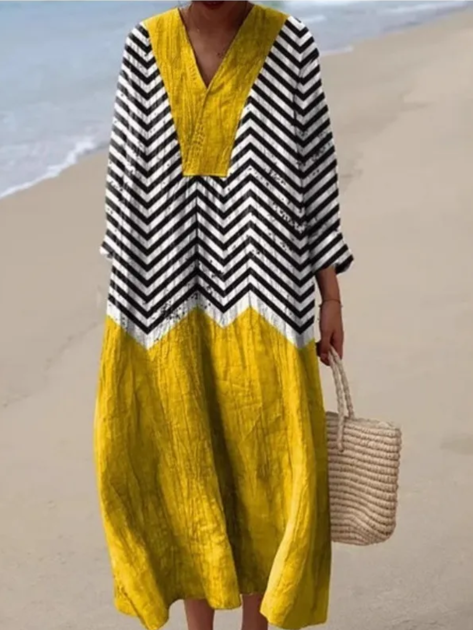 Narya | Dames zwierige zomerjurk – elegante geprinte strand- en vakantiejurk