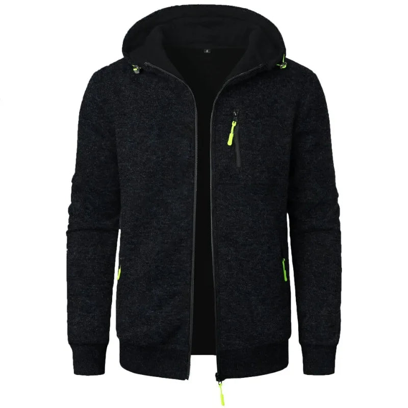 Varric | Casual fleecejas voor heren met capuchon, volledige ritssluiting, lichtgewicht streetwear-trui